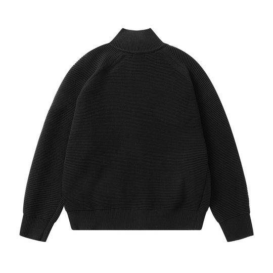 Herren Grobstrick Stehkragen-Strickjacke mit durchgehendem Reißverschluss Nord Taschen