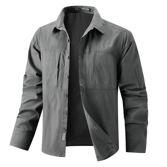 Herren  leichtes Outdoor-Hemdjacke mit zwei vertikalen Brust-Reißverschlusstaschen und verstärkten Schulterpassen Nord Taschen