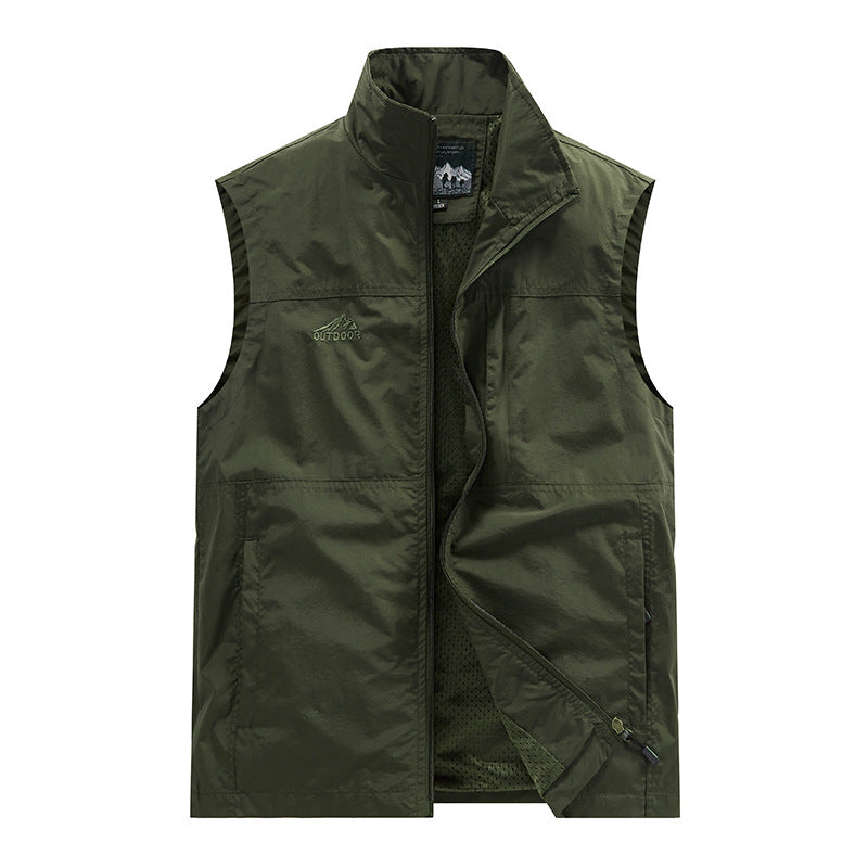 Herren  leichtes winddichtes Outdoor-Steppweste mit Reißverschluss und atmungsaktivem Meshfutter Nord Taschen