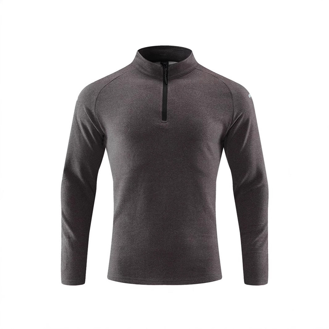 Herren Atmungsaktives Funktions-Langarmshirt mit Stehkragen und kurzem Reißverschluss Nord Taschen