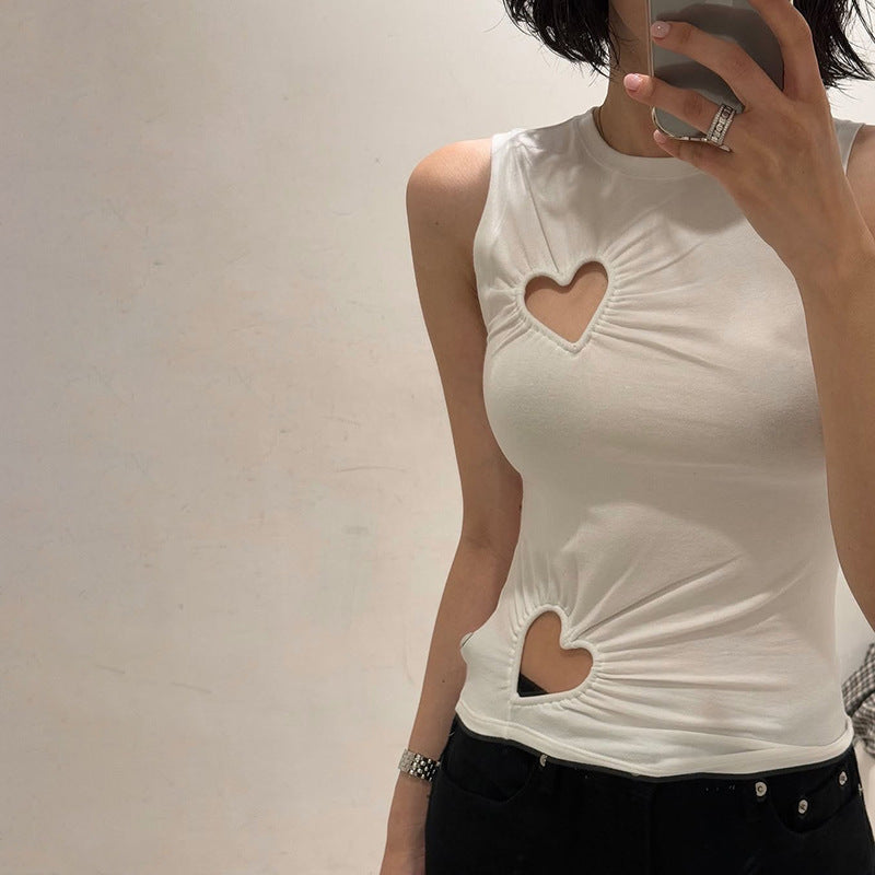 Damen modisches Trägershirt mit herzförmigem Cut-out und figurformendem Schnitt Nord Taschen