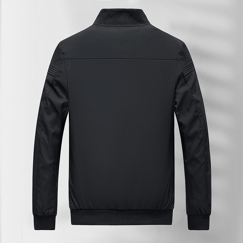 Herren schlichter Slim-Fit Zipper-Blouson mit Stehkragen, tonalen Nahtdetails und elastischen Bündchen Nord Taschen