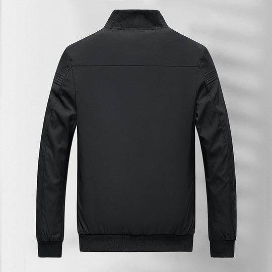 Herren schlichter Slim-Fit Zipper-Blouson mit Stehkragen, tonalen Nahtdetails und elastischen Bündchen Nord Taschen