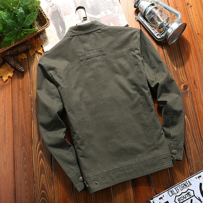 Herren robuste Canvas-Feldjacke mit Brusttasche Stickdetail und Hemdkragen Nord Taschen