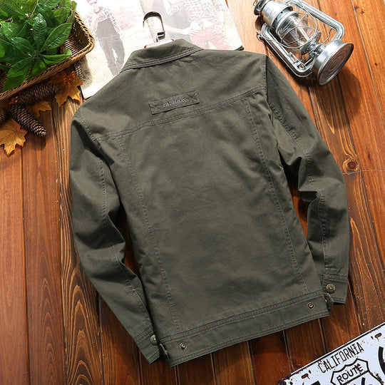 Herren robuste Canvas-Feldjacke mit Brusttasche Stickdetail und Hemdkragen Nord Taschen