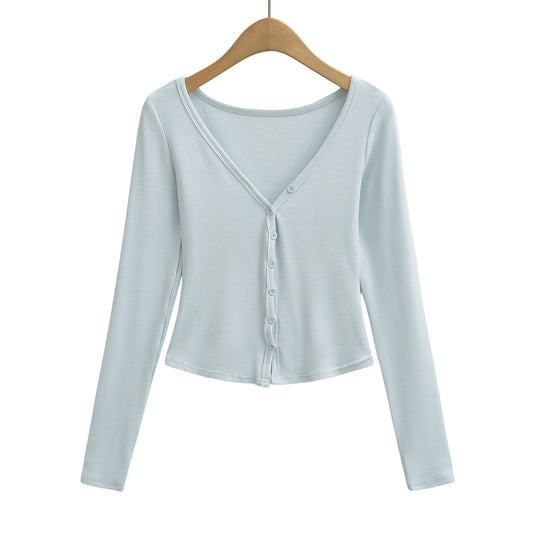 Damen Figurbetontes Layering-Set mit Rollkragen-Longsleeve und asymmetrischer Knopfjacke und ausgestellter High-Waist Hose Nord Taschen