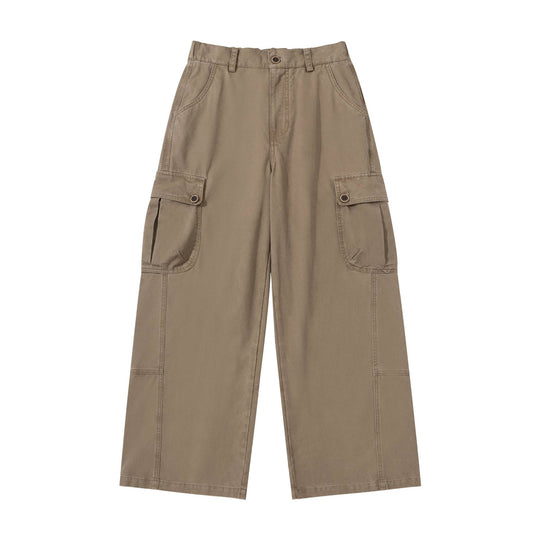 Damen hochgeschnittene Cargo‑Hose mit weitem Bein und Klappentaschen Nord Taschen