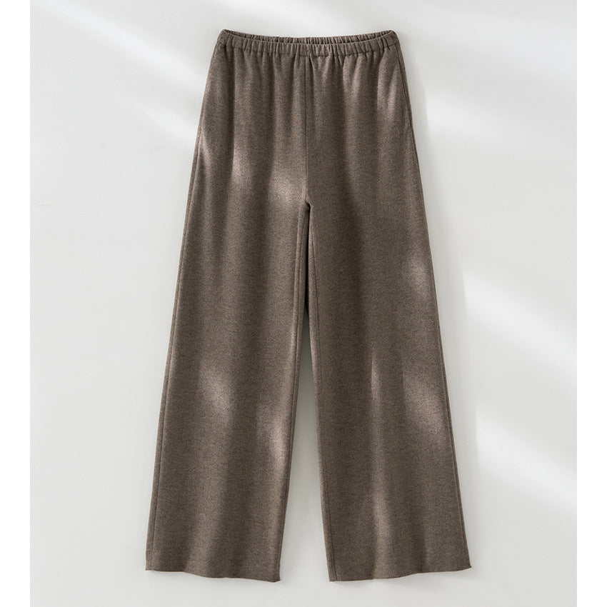Damen Weite Feinstrick-Loungehose mit elastischem Bund Nord Taschen