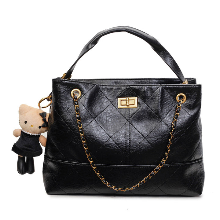 Damen modische Handtasche mit strukturiertem Design und süßem Anhänger Nord Taschen