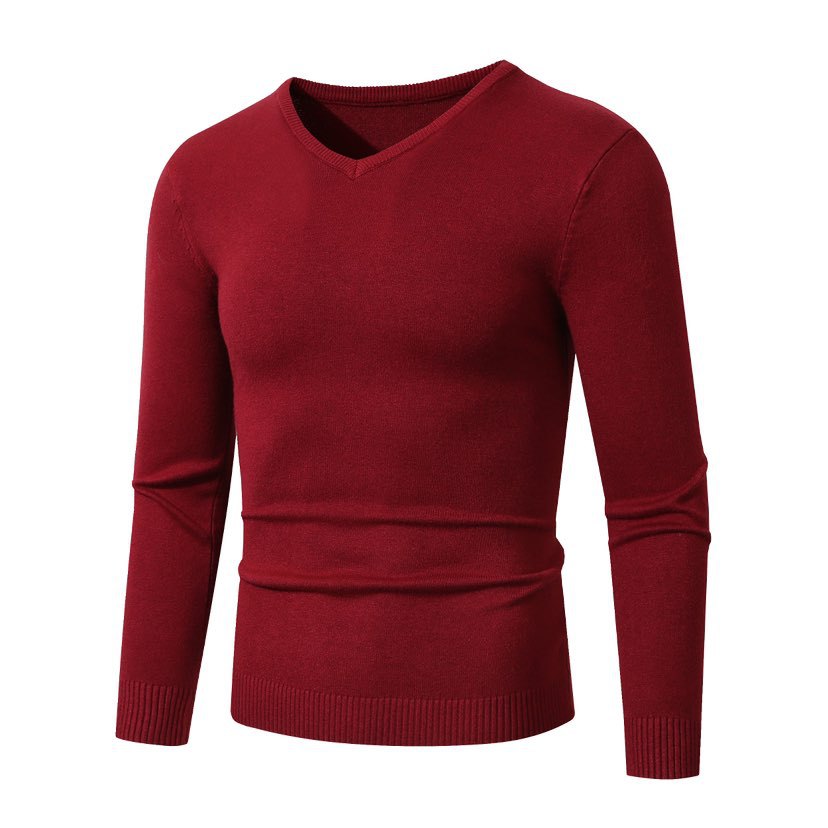 Herren Schmal geschnittener Feinstrick‑V‑Neck-Pullover mit Rippbund und atmungsaktiver Baumwollmischung Nord Taschen