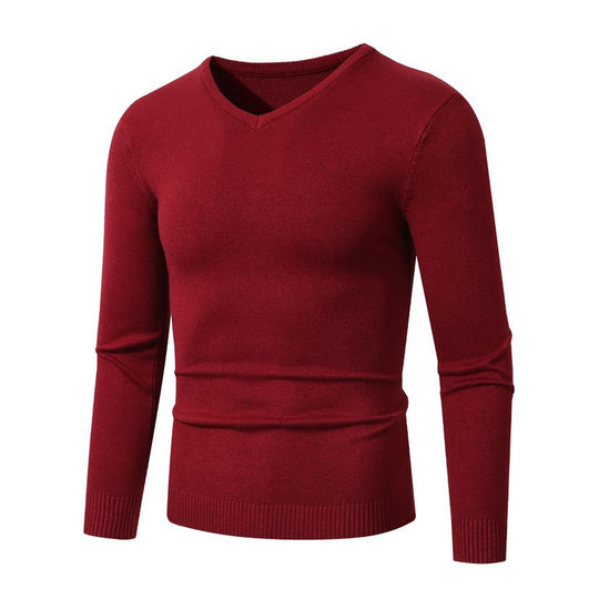 Herren Schmal geschnittener Feinstrick‑V‑Neck-Pullover mit Rippbund und atmungsaktiver Baumwollmischung Nord Taschen