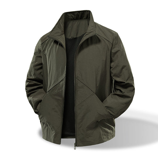 Herren Leichte Windbreaker-Outdoorjacke mit Stehkragen, Zweiwege-Reißverschluss und verdeckten Taschen Nord Taschen