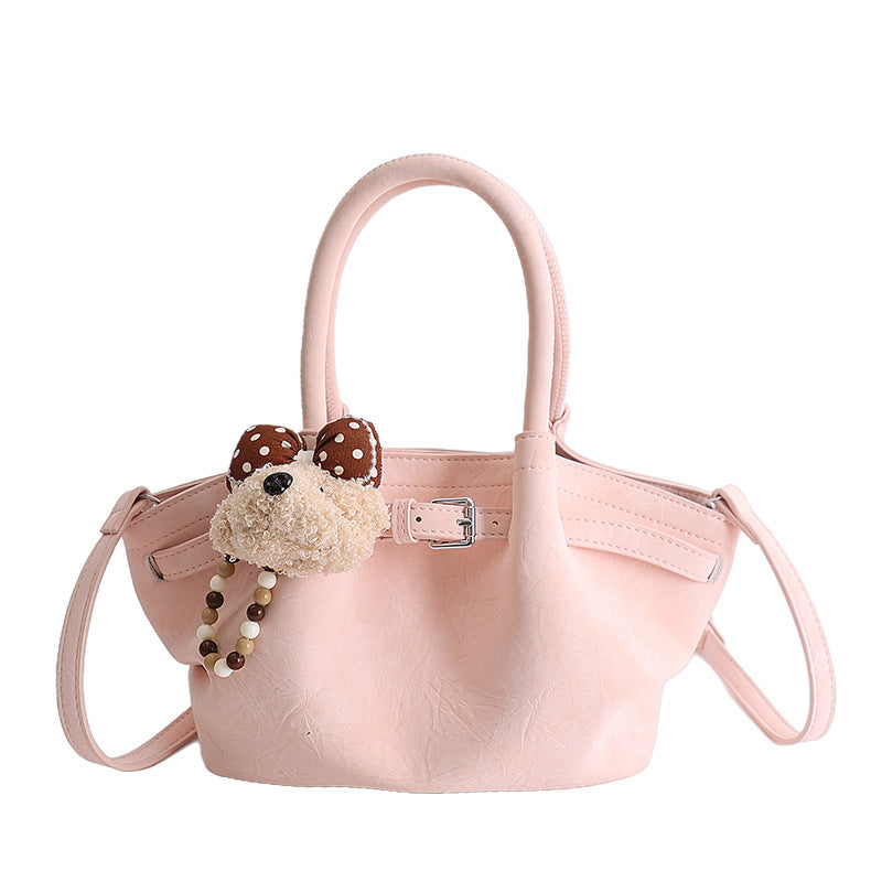 Damen elegante Handtasche mit verspieltem Tieranhänger Nord Taschen