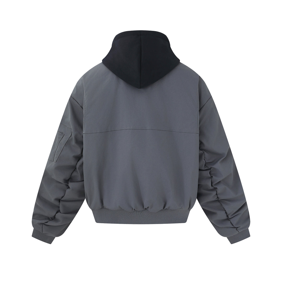 Herren Kurz geschnittener Boxy-Hoodie‑Bomber mit Kapuzen‑Einsatz und Utility‑Taschen Nord Taschen