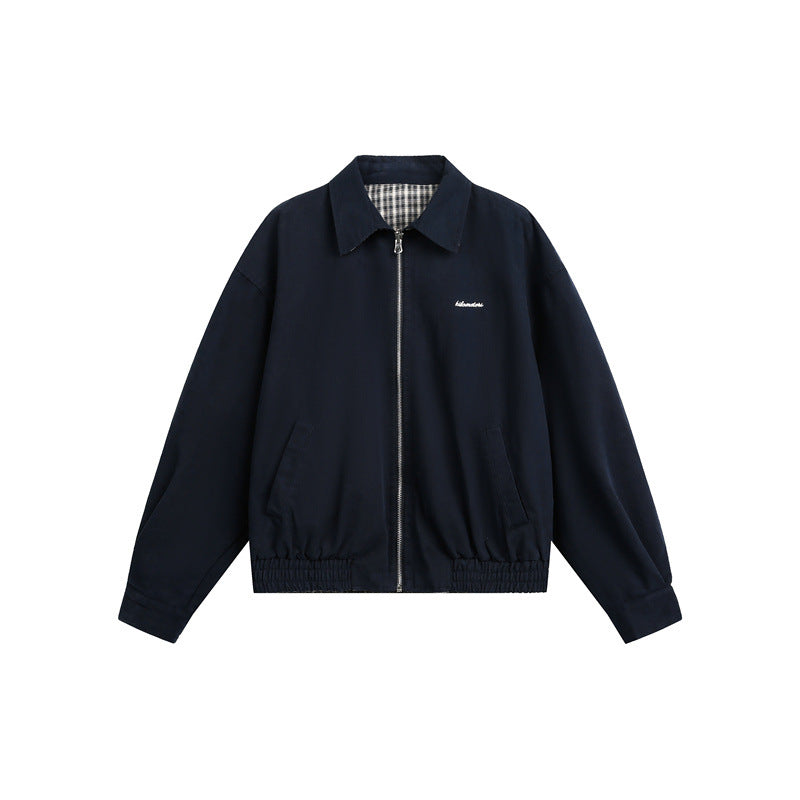 Unisex Kurzjacke im Harrington‑Stil mit Reißverschluss und kariertem Futter Nord Taschen
