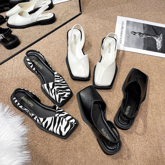 Damen Elegante Riemchen-Sandalen mit quadratischer Zehenpartie und flexibler Sohle