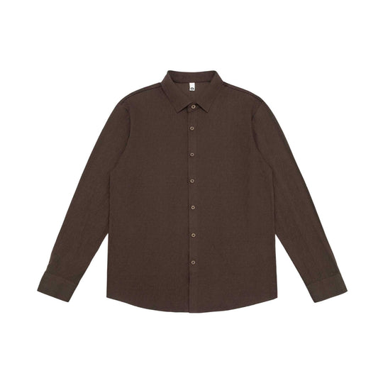 Herren Feines Baumwoll-Twill Hemdjacken‑Style mit Kentkragen und abgerundetem Saum Nord Taschen
