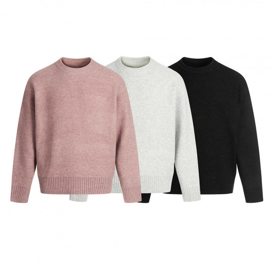 Unisex Oversize-Feinstrickpullover mit Rundhals, verkürztem Saum und Raglanärmeln Nord Taschen