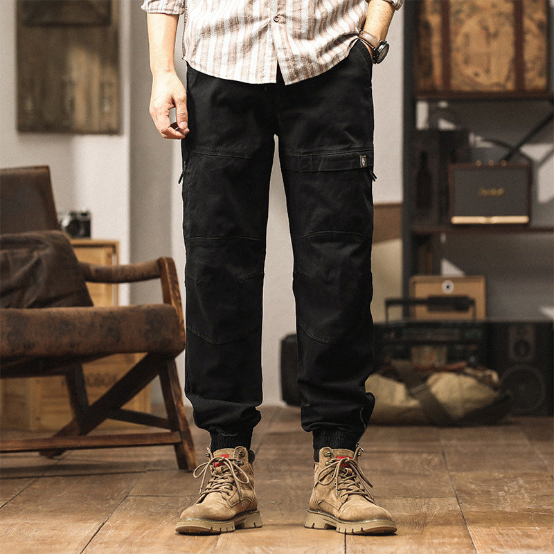 Herren Slim‑Tapered Cargojogger aus Baumwoll‑Twill mit Tunnelzug und Knöchelzipper Nord Taschen