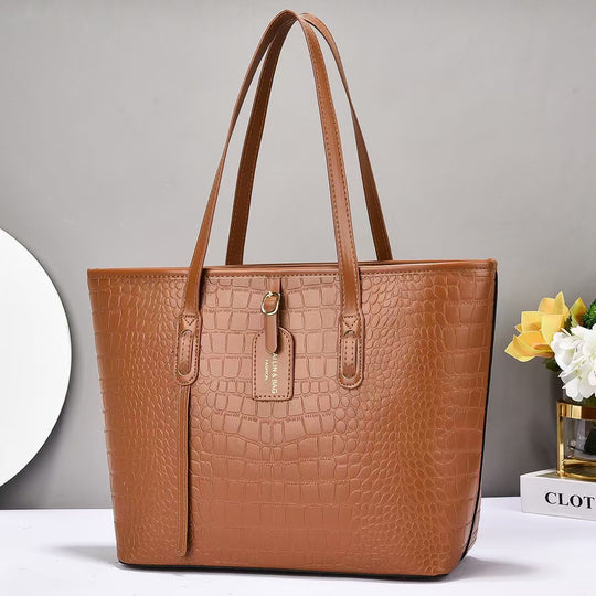 Damen elegante Shopper-Tasche im zeitlosen Krokodil-Look Nord Taschen