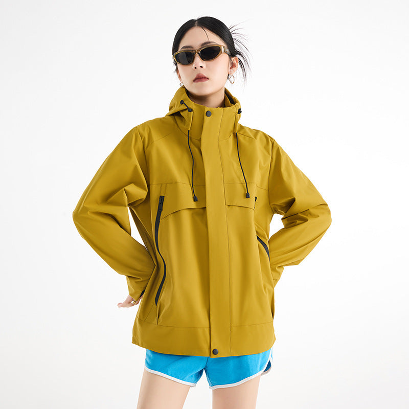 Damen technische wasserdichte Oversize-Parka mit Kapuze und verdeckten Reißverschlusstaschen Nord Taschen