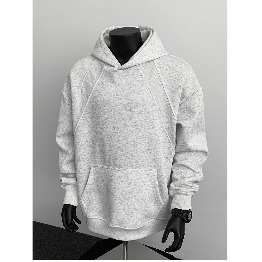 Herren Oversize-Kapuzenpullover mit diagonalem Einsatz und Kängurutasche Nord Taschen