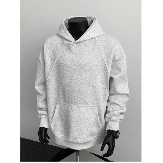 Herren Oversize-Kapuzenpullover mit diagonalem Einsatz und Kängurutasche Nord Taschen