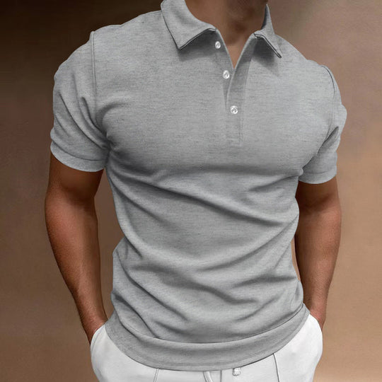 Herren nan schlank geschnittenes Stretch-Poloshirt mit Kentkragen und elastischem Saum Nord Taschen