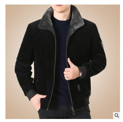 Herren Lässige Cordjacke mit Fleecefutter Nord Taschen