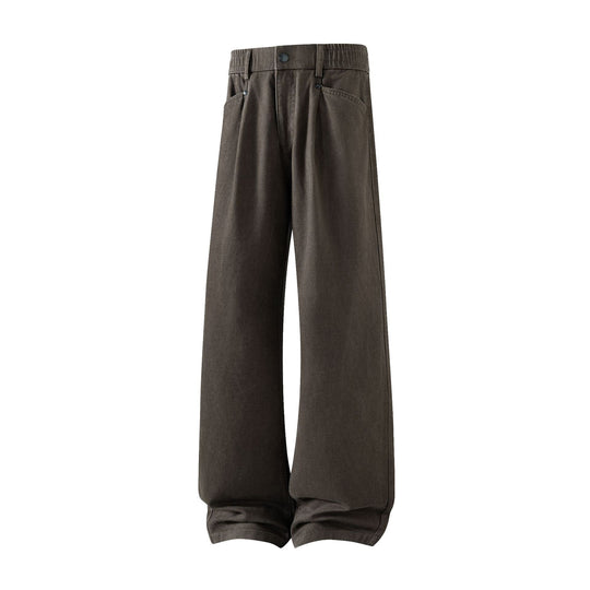 Herren weite Relax-Fit Stoffhose mit hohem Bund und geradem Bein Nord Taschen