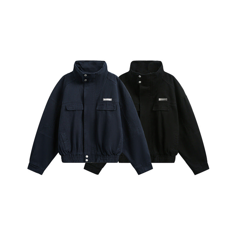 Unisex Kurz geschnittene Boxy-Outdoorjacke mit versteckter Reißverschlussblende, hohem Stehkragen und elastischem Bund Nord Taschen