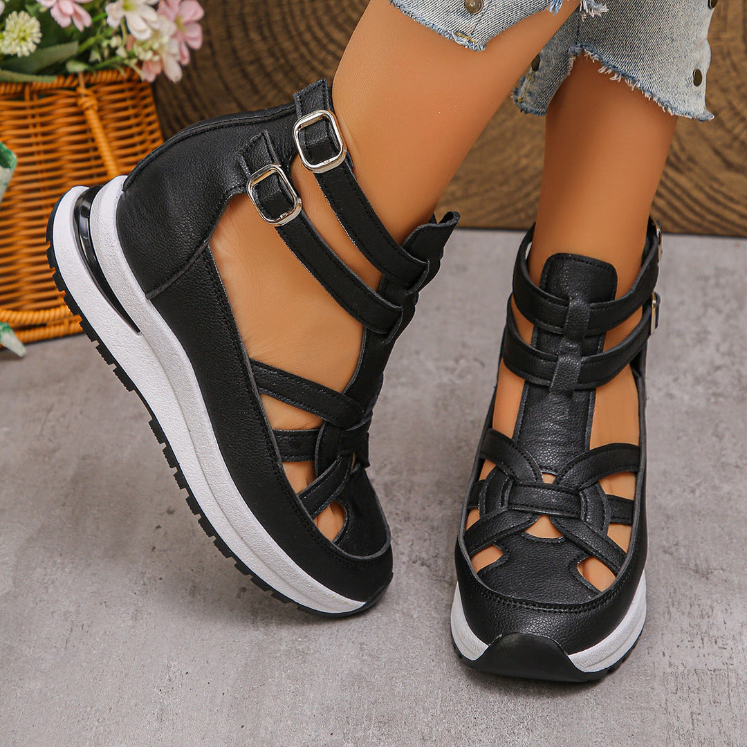 Damen sportive Sneaker-Sandalen mit atmungsaktiven Riemen und rutschfester Sohle