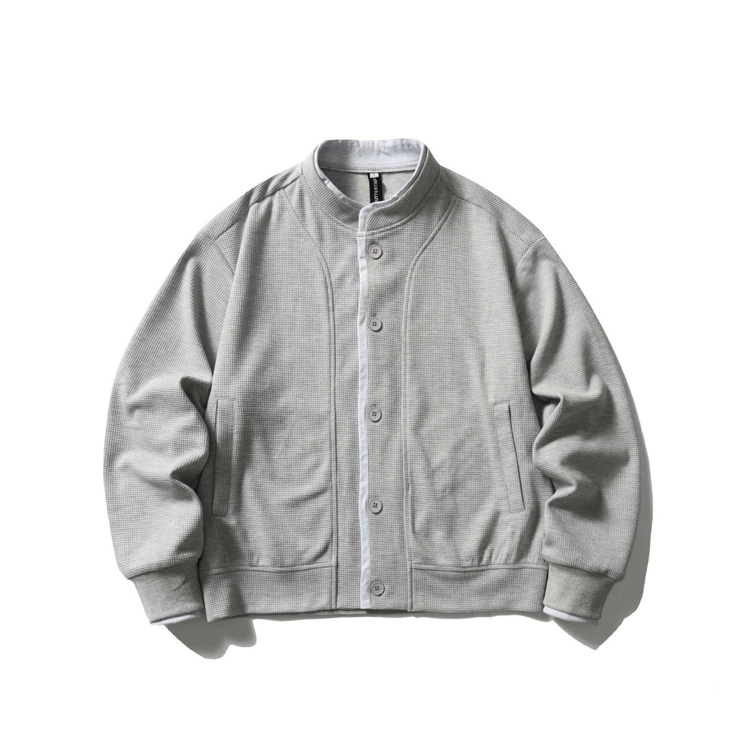 Unisex Kurz geschnittene Boxy‑Blousonjacke mit Waffelstruktur, Stehkragen und kontrastpaspel Nord Taschen
