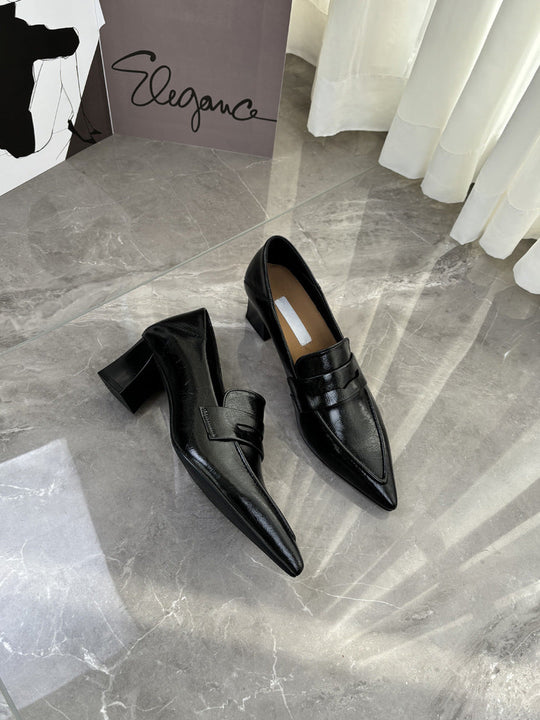 Damen spitze Pumps mit elegantem Riemen und bequemen Blockabsatz - Vittorelli