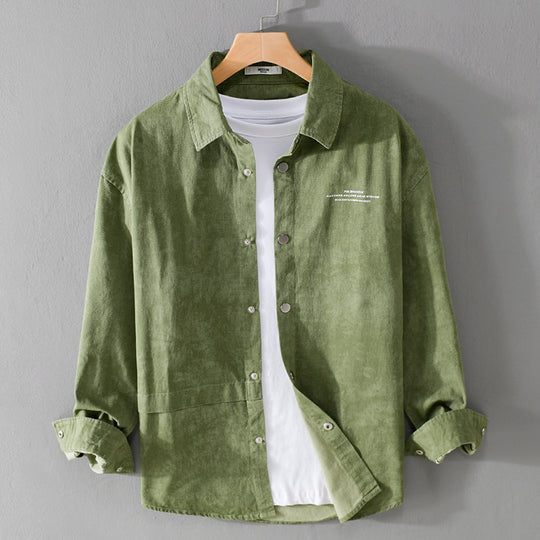 Herren Samtiges Cord-Overshirt mit Druckknopfleiste und Relaxed-Fit Nord Taschen