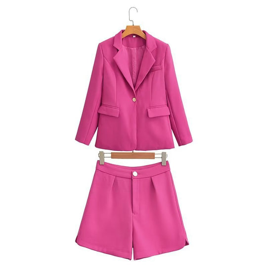 Damen Tailliertes Blazer- und Shorts-Set mit Korsagen-Croptop Nord Taschen