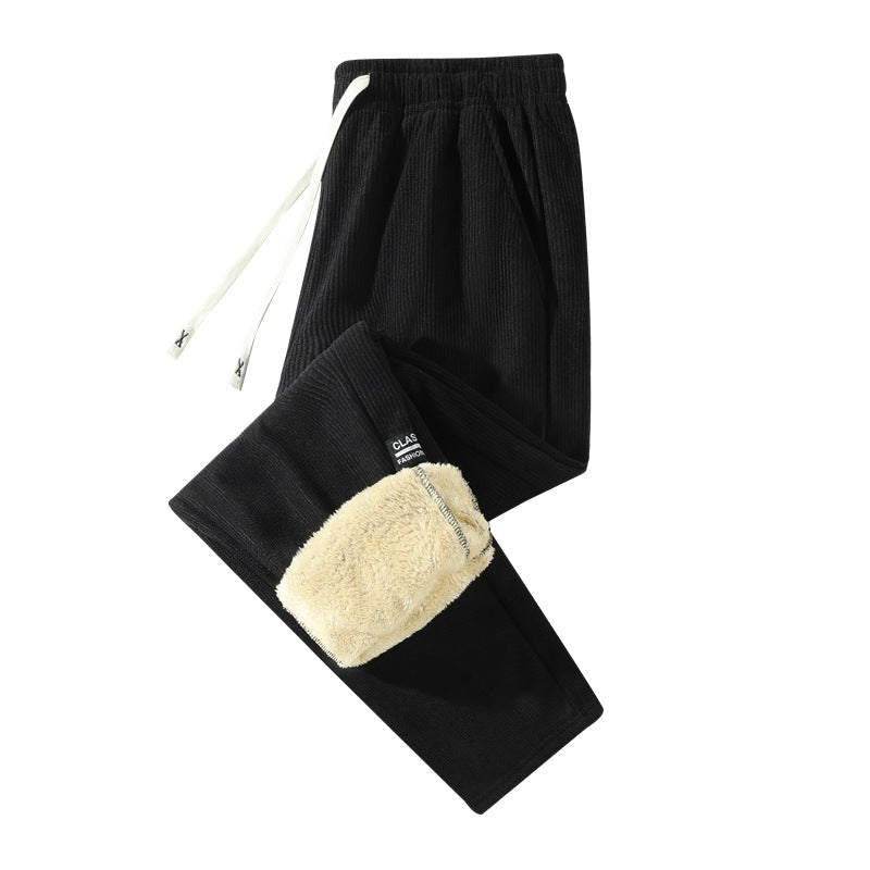 Damen Gefütterte Cord-Jogginghose mit Teddyfutter, Kordelzugbund & Seitentaschen Nord Taschen