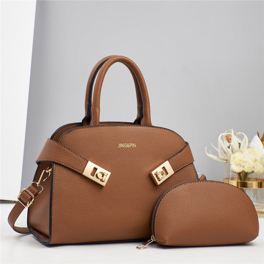 Damen Designer Umhängetasche mit edel strukturiertem Kunstleder und abnehmbarem Kosmetiktäschchen Nord Taschen