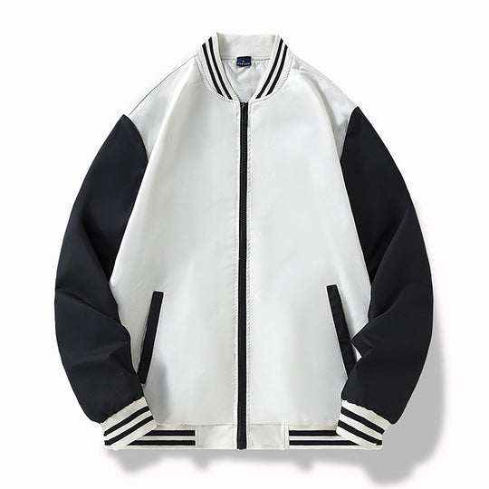 Herren College-Bomberjacke im Varsity-Stil mit kontrastierenden Ärmeln und gerippten Saumbündchen Nord Taschen