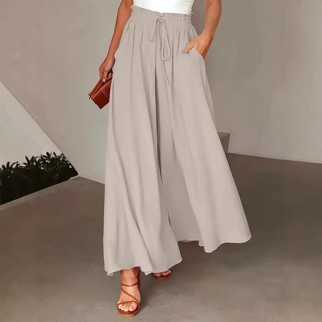 Damen Weit geschnittene Sommerhose mit Punkte-Design Nord Taschen