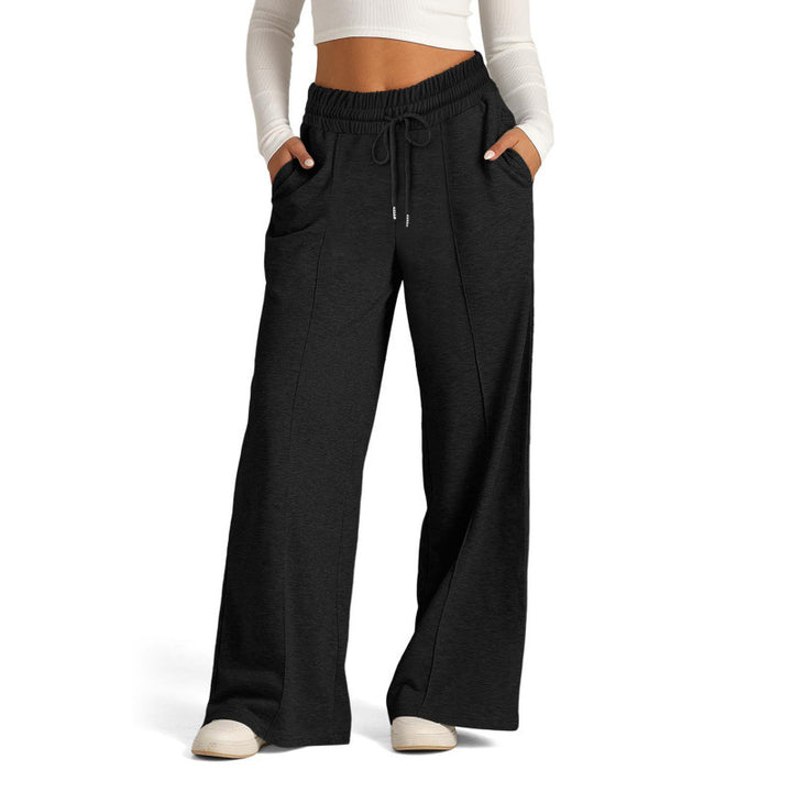 Damen weite Sweatpants mit hohem Bund und Tunnelzug Nord Taschen