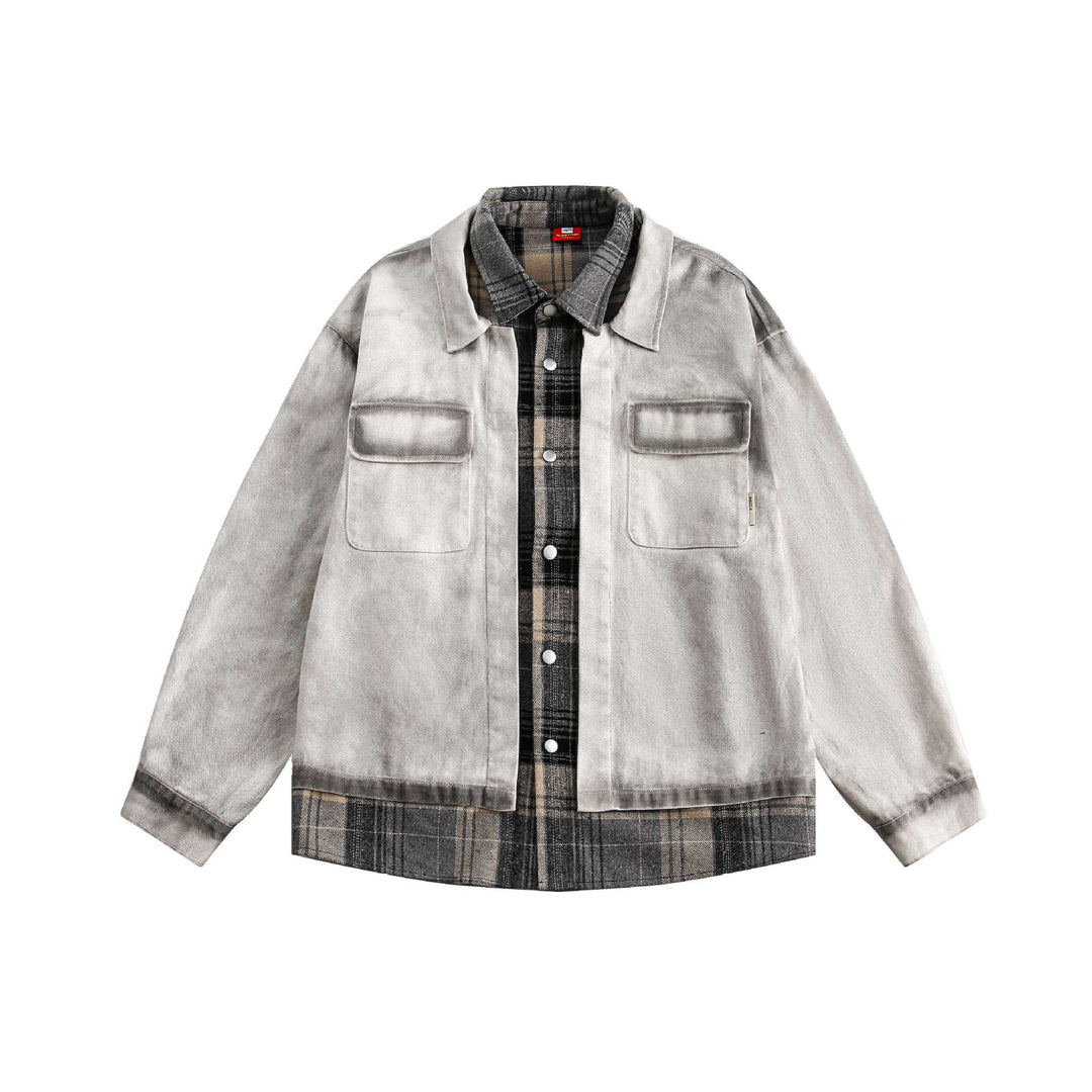 Herren Layered-Overshirt im Workwear‑Stil mit aufgesetzten Brusttaschen Nord Taschen