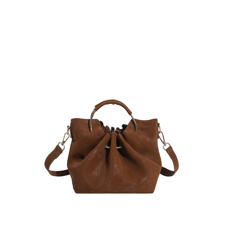 Damen Hobo-Tasche mit elegantem Raffung und stilvollem Metallhenkel Nord Taschen