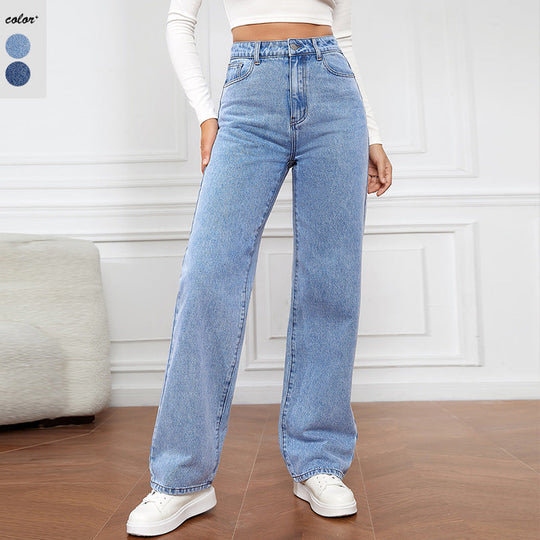 Damen Hoch geschnittene weite Jeans im Vintage-Stil