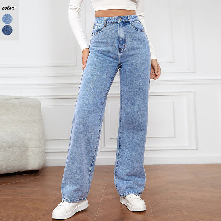 Damen Hoch geschnittene weite Jeans im Vintage-Stil