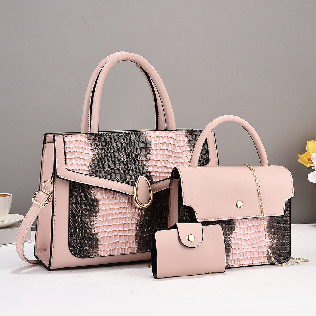Damen elegantes Handtaschen-Set mit strukturierter Oberfläche und abnehmbaren Fächern Nord Taschen