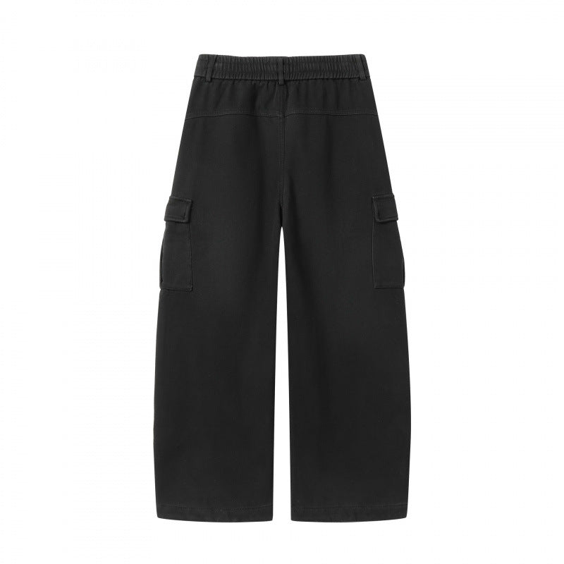 Damen Weite Cargo-Hose mit Tunnelzugbund, aufgesetzten Pattentaschen und weitem Bein Nord Taschen