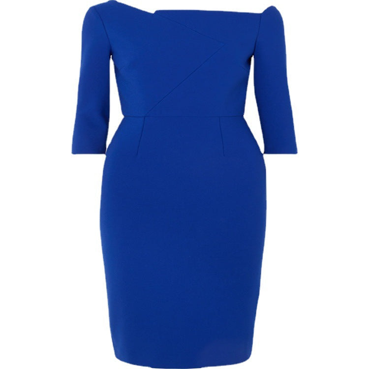 Damen Figurbetontes Bleistiftkleid mit schulterfreiem Carmenkragen und dreiviertelärmeln Nord Taschen