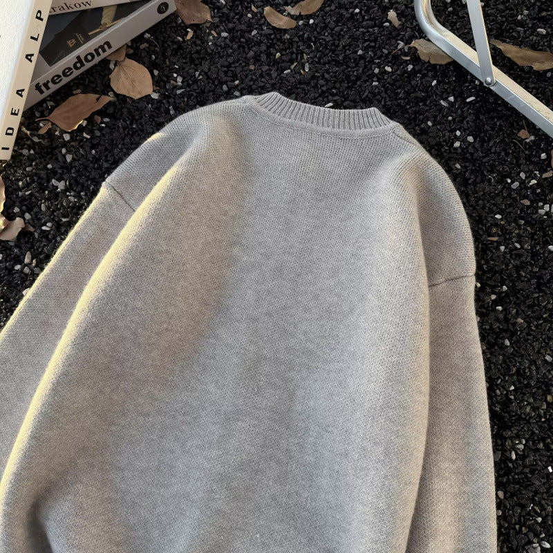 Unisex Kuscheliger melierter Feinstrick-Pullover mit Raglanärmeln und geripptem Rundhals Nord Taschen