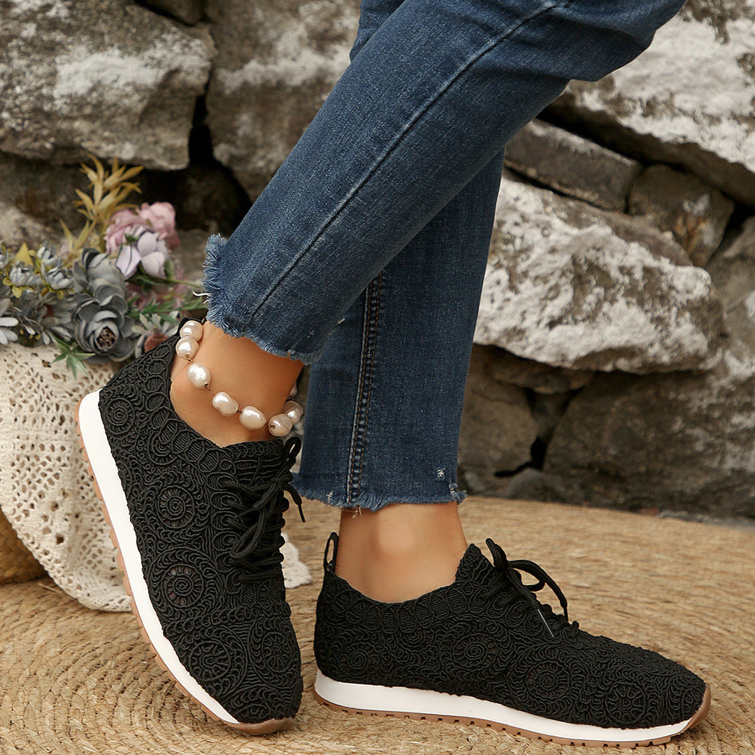 Damen Sneakers mit filigranem Häkeldesign und bequemem Fußbett - Vittorelli
